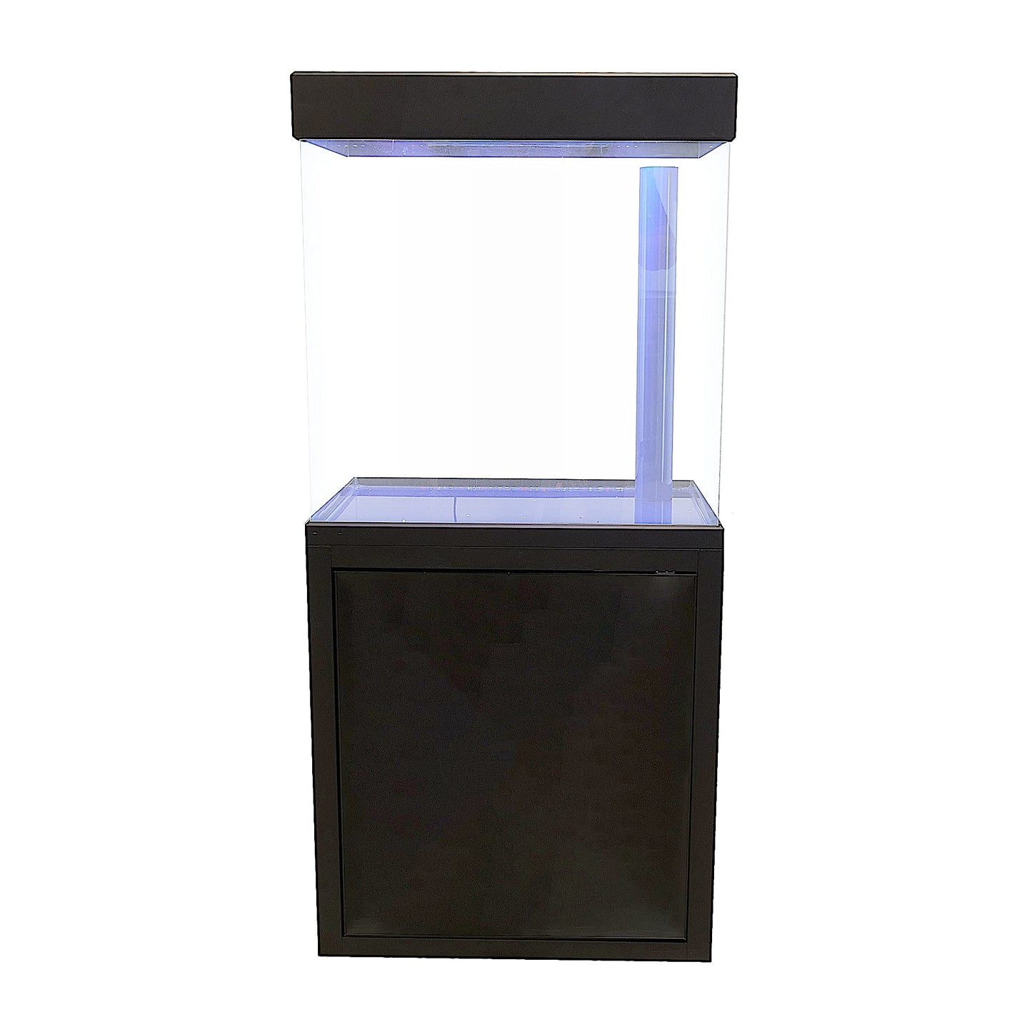 JAJALE 40 Gallon Glass Aquarium with Aluminum Cabinet - Including Sump for Filtration and Circulation, Plumbing, LED, Black