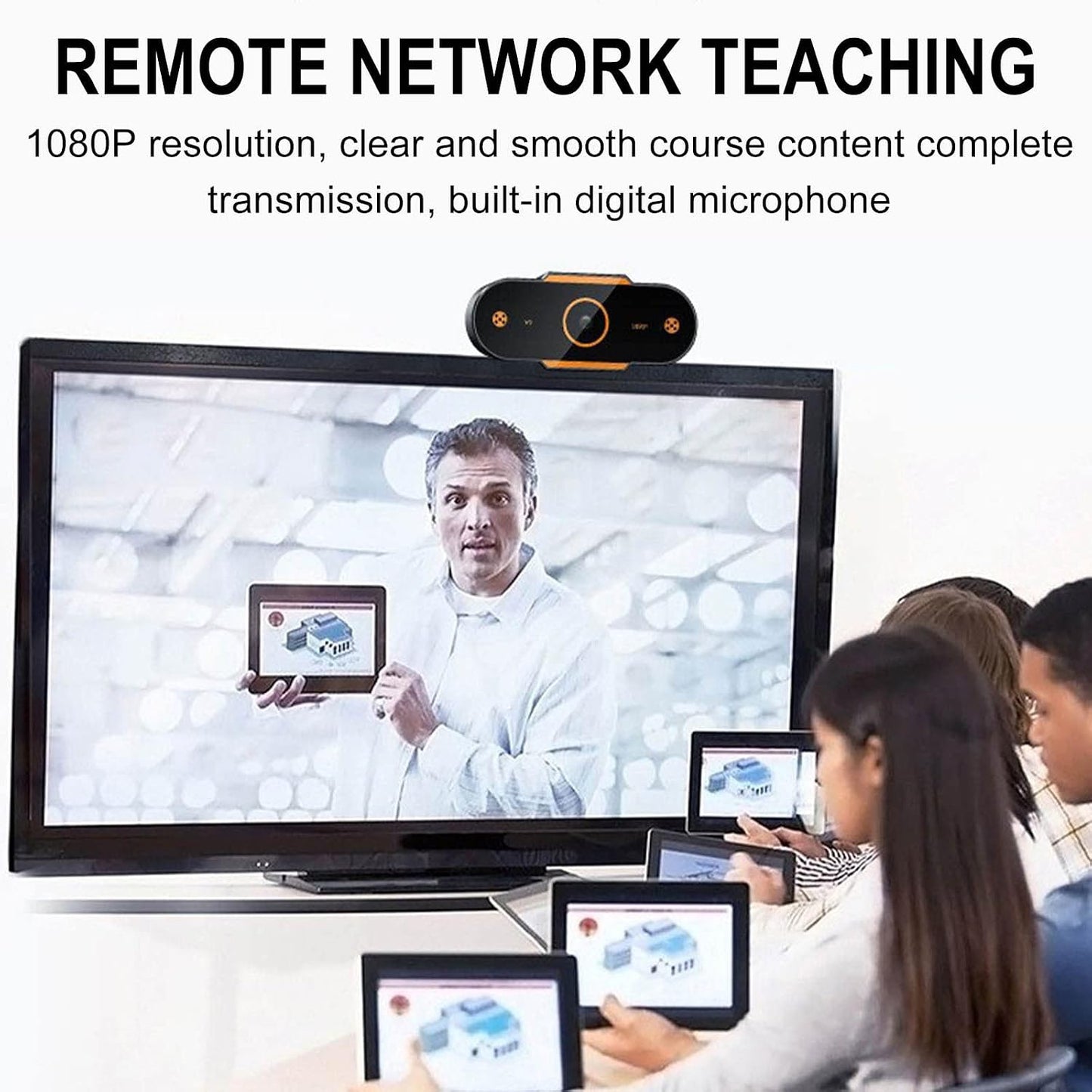 Lovskoo 1080p Focus,110 Streaming Camera HD Webcam with Microphone,Fast Auto Wide Angle, Auto Light Correction, USB Pc