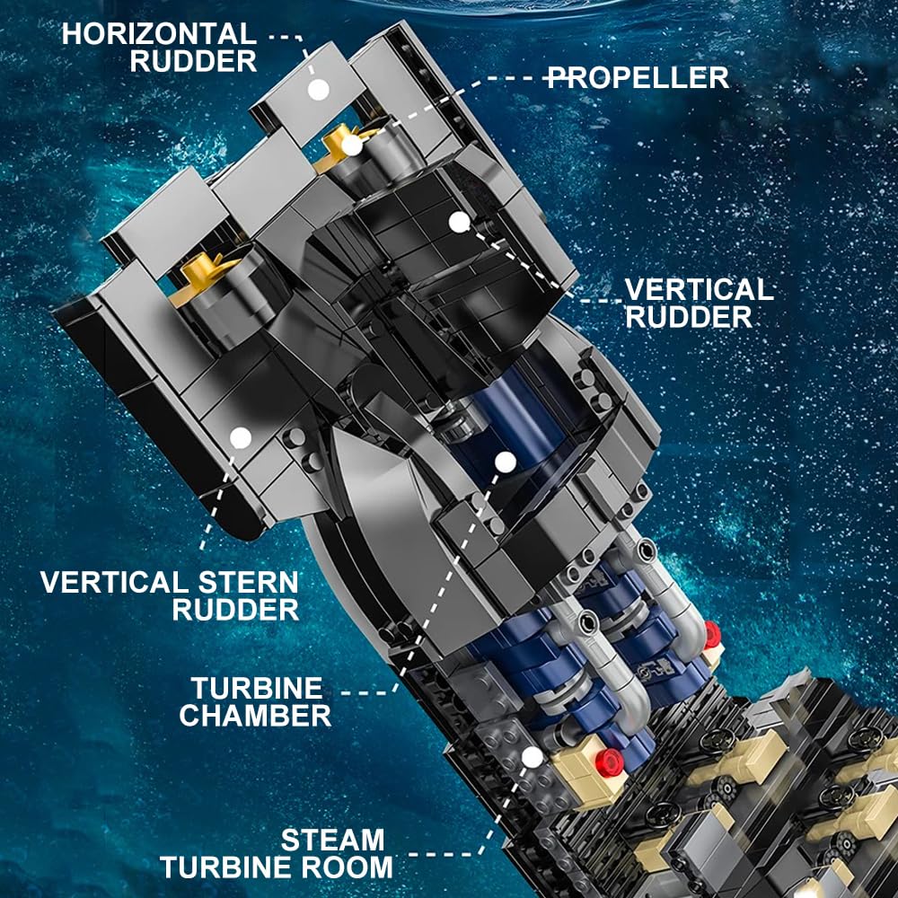 Wyiauy 941 Nuclear Submarine Military Series Battleship Building Kit, 4474 Pieces - The World's Largest Nuclear Submarine, Toy Gift Ship Building Block Set for Adult Collection