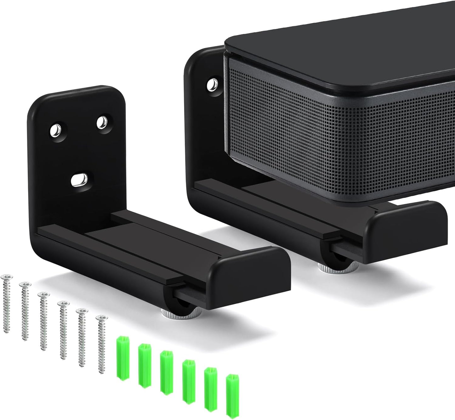 MegaDive 44 lbs,Adjustable Speaker Wall Mount BracketCompatible with Samsung Soundbar&Bose Soundbar .etc Various Brands