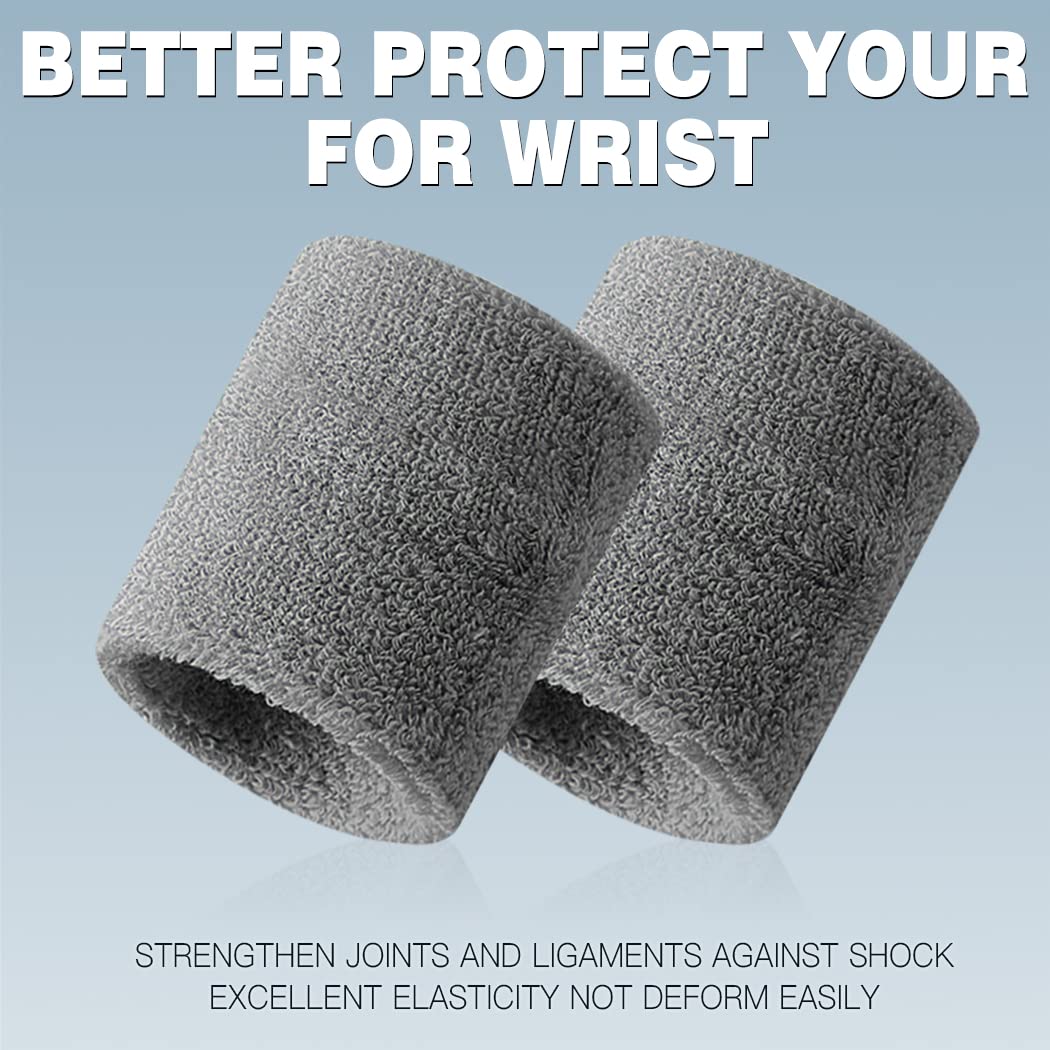 BEACE Sweatbands Sports Wristband for Men & Women - Moisture Wicking Athletic Cotton Terry Cloth Sweatband for Tennis, Basketball, Running, Gym, Working Out