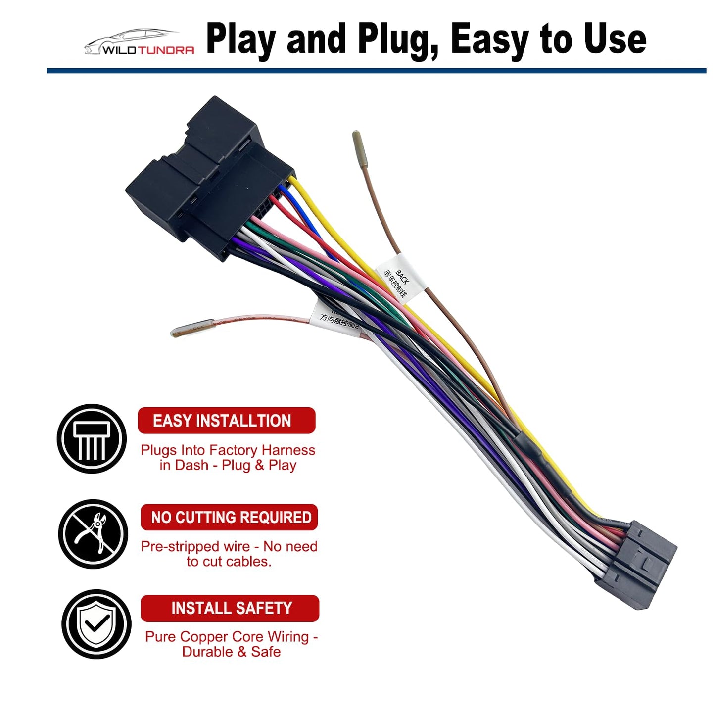 16Pin 2011-2020 16Pin F150 250 350 450 550 ISO Aftermarket Radio Harness Adapter for Ford with Radio Antenna Adapter