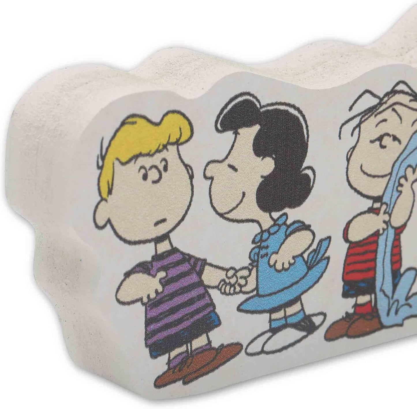 Open Road Brands Peanuts Gang Shelf Sitter Decor - Charming Wood Block Featuring Charlie Brown, Snoopy & Friends