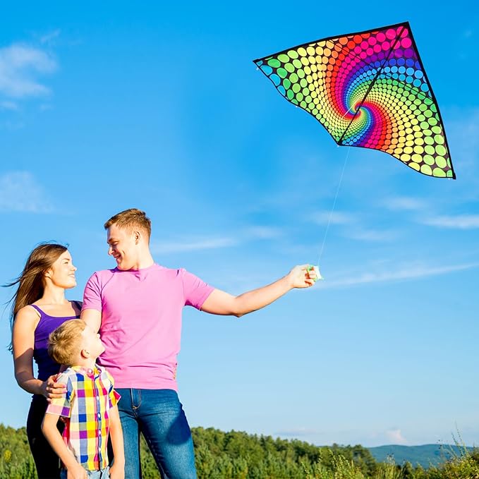 Xida Kites for Kids Ages 4-8, Large Kite for Adults, Easy to Fly Beach Kites with Handle and String,Perfect for Beginners,Beach,and Outdoor Flying Fun
