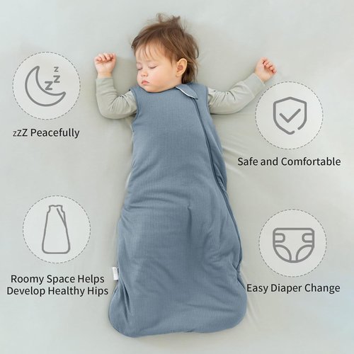 BubblePanda Sleep Sack - Supersoft Bamboo Toddler Sleeping Bag 24-36 Months | 1.0 Tog Breathable Design