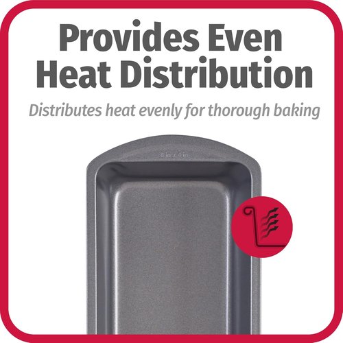 GoodCook Nonstick Loaf Pan - Heavy-Duty Steel Bakeware with Easy-Clean Coating | 8 x 4-Inch, Gray