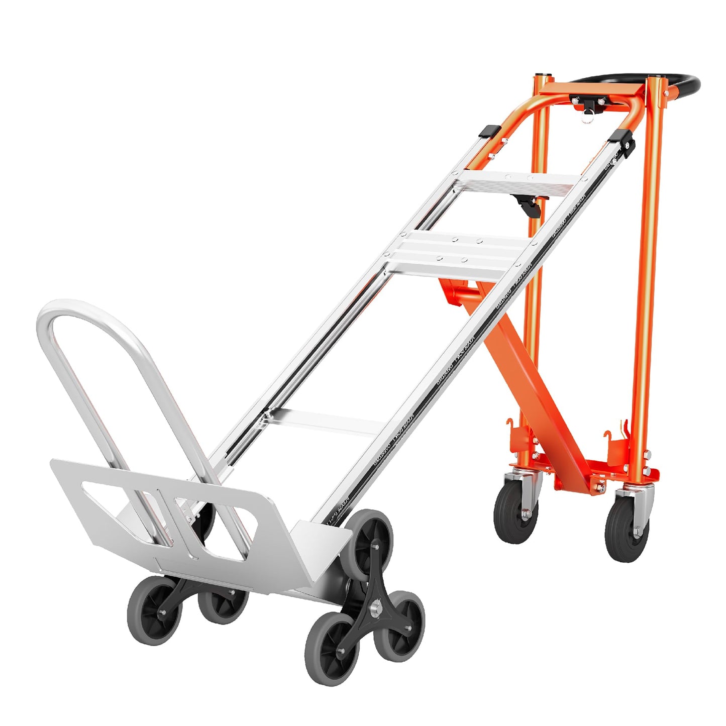4 in 1 Industrial Convertible Stair Climbing Cart 1000 LBS Capacity, Heavy Duty Aluminum Hand Truck Dolly Cart with Solid Wheel, Folding Stair Climbing Cart Trolley for Transport Logistics Moving