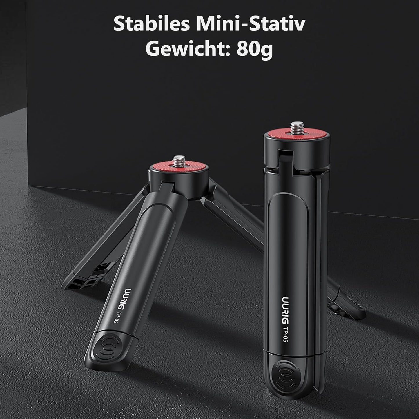 VRIG TP05 1/4" Extendable Mini Camera Tripod with Screw, Portable Desktop Tripod Selfie Stick Handle Grip Handheld