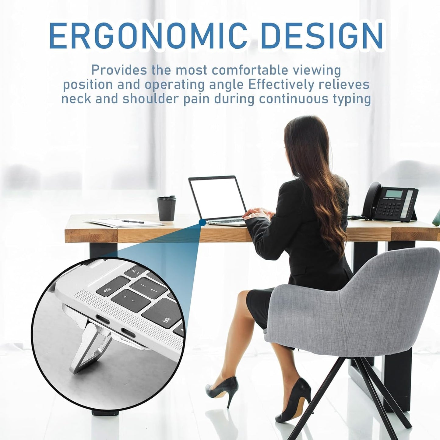 Bewudy 2 Pcs Portable Keyboard Riser With Dual Tilt Angle Adjustment, Foldable Laptop Stand, Mini Computer Stand