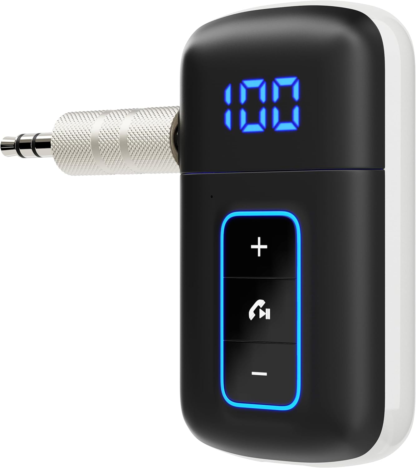 DAMAIKE 5.3 3.5mm Bluetooth Receiver for Car, [LED Screen] [Noise Cancelling] AUX Bluetooth Adapter, Wireless Audio