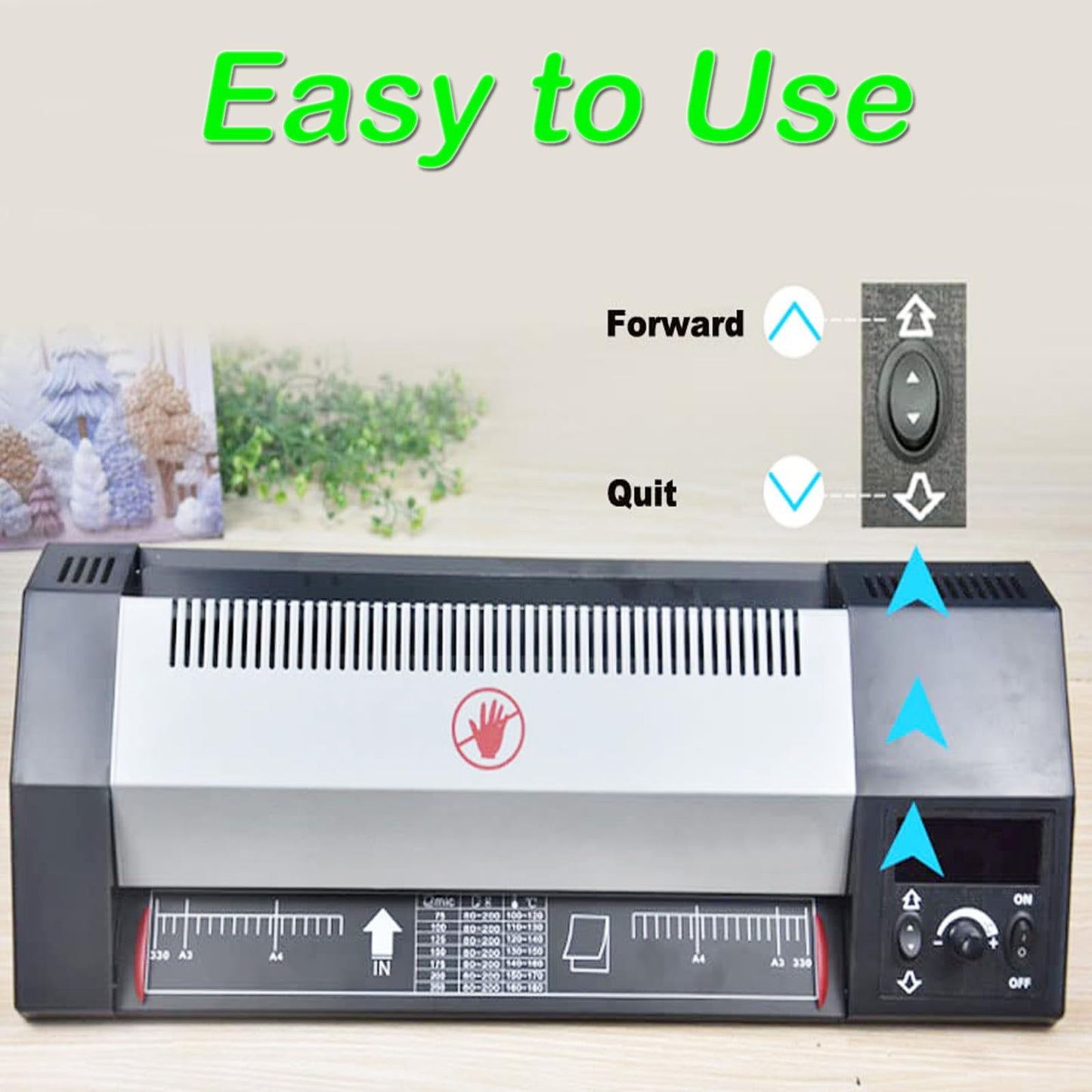 INTBUYING A3 Cold Hot Dual Use Laminator 13" Width 10Mil Thickness Heating time 3-5Min Commercial Laminator for Home Office 4 Roll 110V