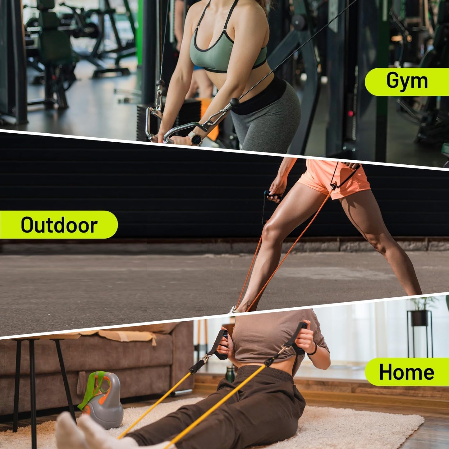 Slim Panda 2-in-1 Resistance Band Kit with Comfort-Grip Handles, Heavy Duty Exercise Band for Physical Therapy, Strength Training, Home Workouts - Includes Door Anchor & Starter Guide