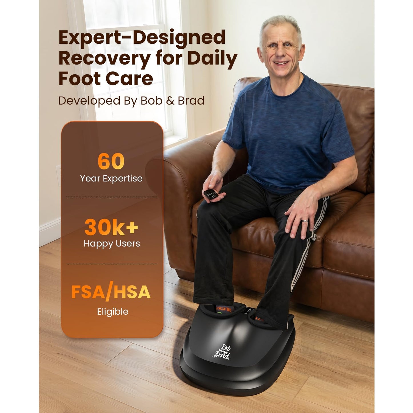 BOB AND BRAD Lite Foot Massager with Heat, FSA-HSA Eligible, Shiatsu Feet Massager with Deep Kneading & Compression, Multi-Level Settings, Fathers Day Gift for Dad Husband