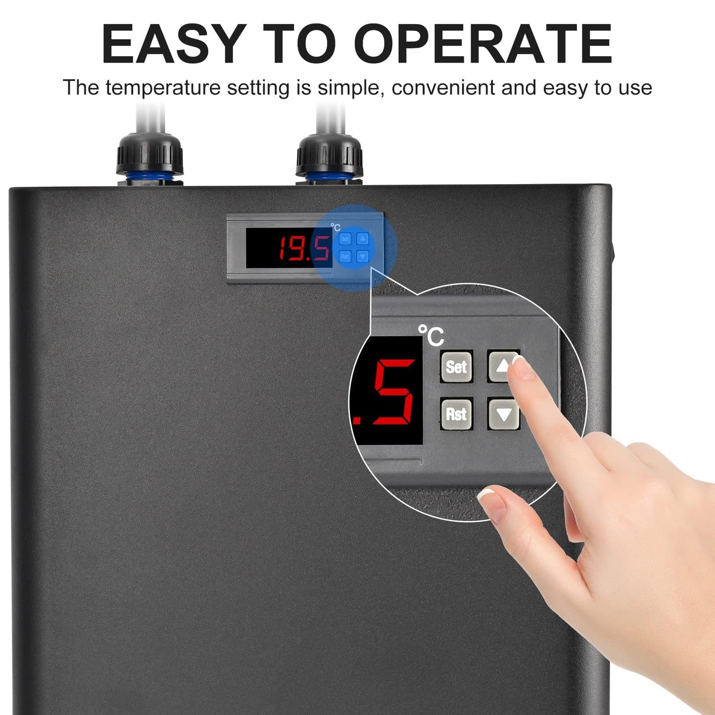 Aquarium Chiller 79 Gal, 1/3 HP Fish Tank Water Chiller 300L Hydroponics Cooler with Quiet Design Refrigeration Compressor and 3M Pipe for Saltwater Freshwater Fish Coral Shrimp Jellyfish Water Weeds