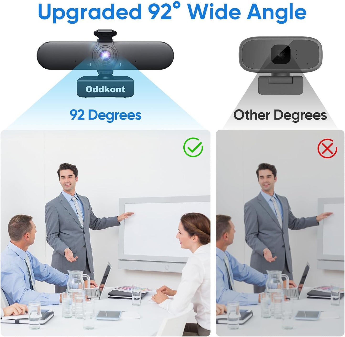 kovela 1080P Webcam with Microphone USB Web Cam Plug&Play Privacy Cover Adjustable Wide Angle Web Camera Computer