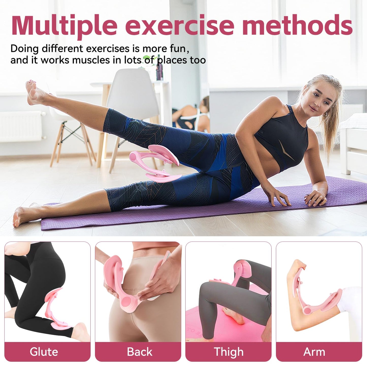 MICZG Thigh Master Inner Thigh Exerciser, Kegel Exerciser Pelvic Floor Muscle Device, Hip Trainer Thigh Toner Workout Equipment for Women Men Butt Leg Pelvic Training