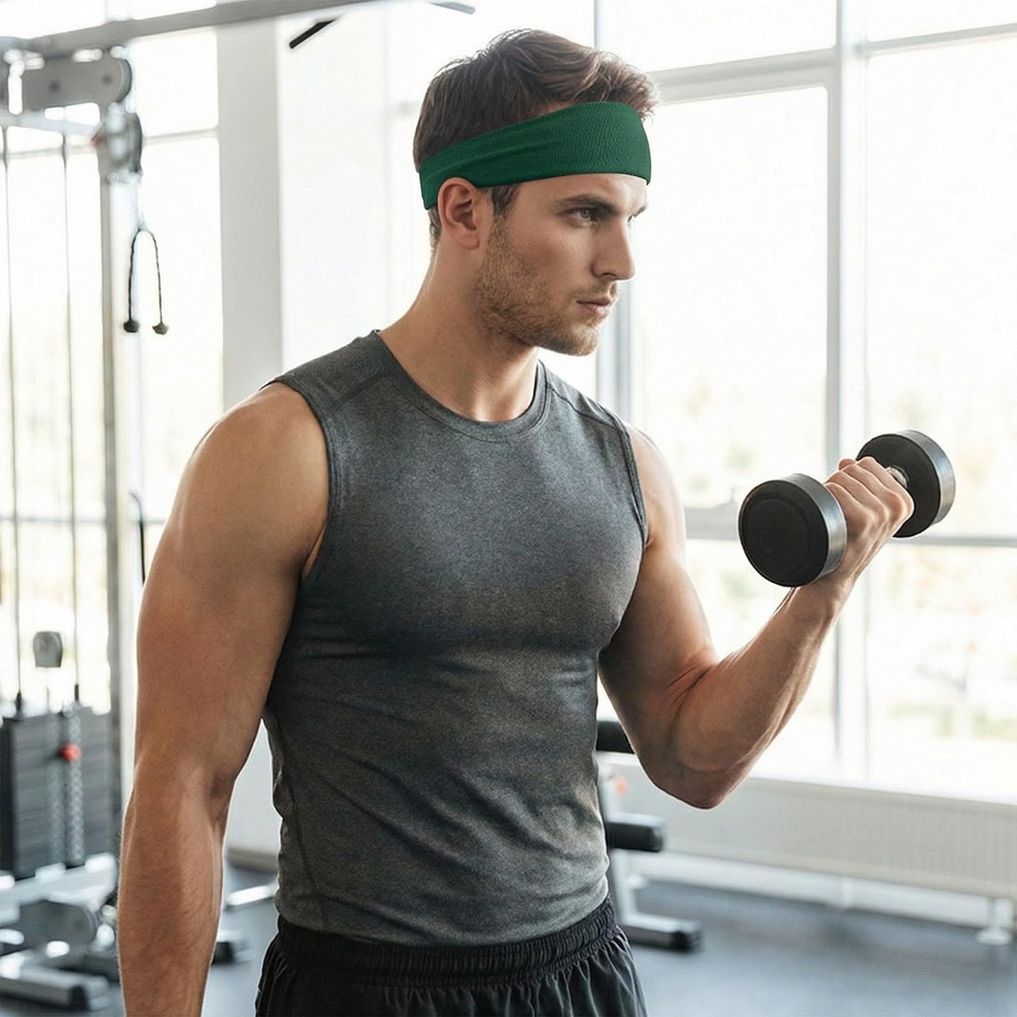 Sports Headband Quick-Dry Sweatband for Men Women Soft Moisure Wicking Headbands Breathable Athleticl Headbands Stretchy Comfortable Unisex Sweatbands for Running Cycling Gym (5 Pcs)