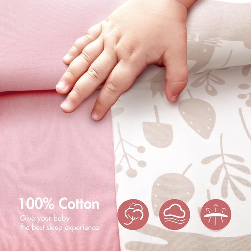 ANYEDDE Newborn Swaddle Sleep Bag - 2-Pack Arms Up Design, Removable Cuffs, Pink Bunny, 0-3 Months