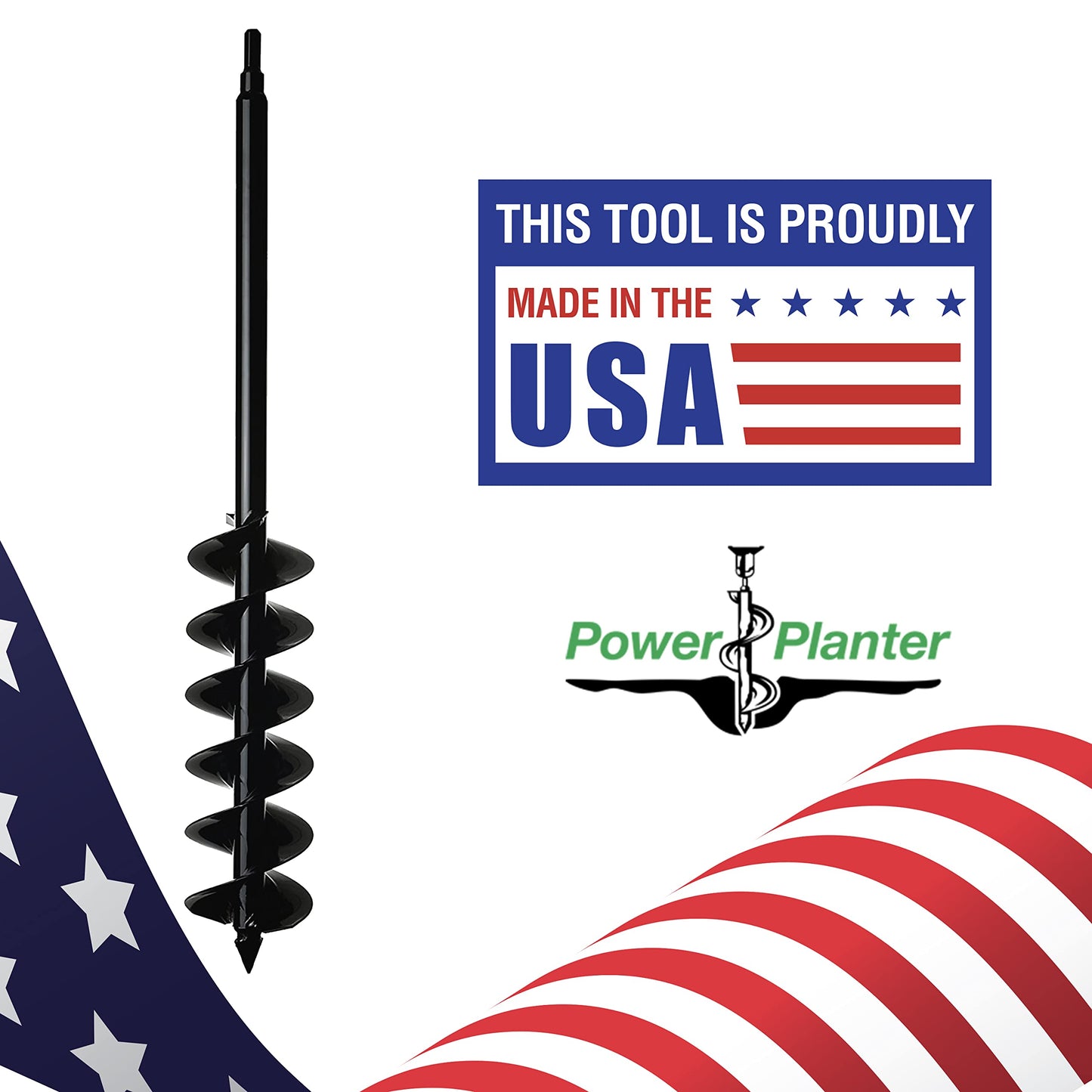 Power Planter DIY Guru Garden Auger- 3"x12" - 3/8" Non-Slip Hex Drive, and Large Bulb Auger- 4"x28" Drill Bit Hole Digger for Post Hole Diggers, Digging Holes- Bulb Planter - 1"/2" Non-Slip Hex Drive