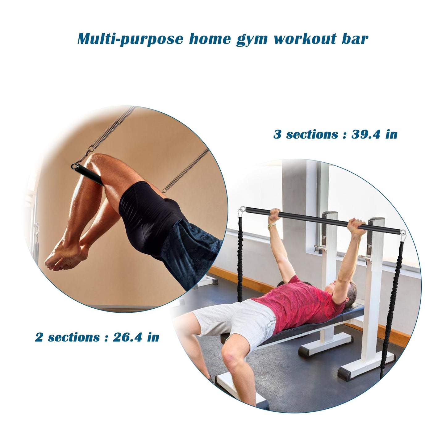 Prebene LAT Pull Down Bar, Gym LAT and Lift Pulldown Attachments, Straight Bar, Resistance Bands Bar, Home Gym Equipment, Muscle Building, Black