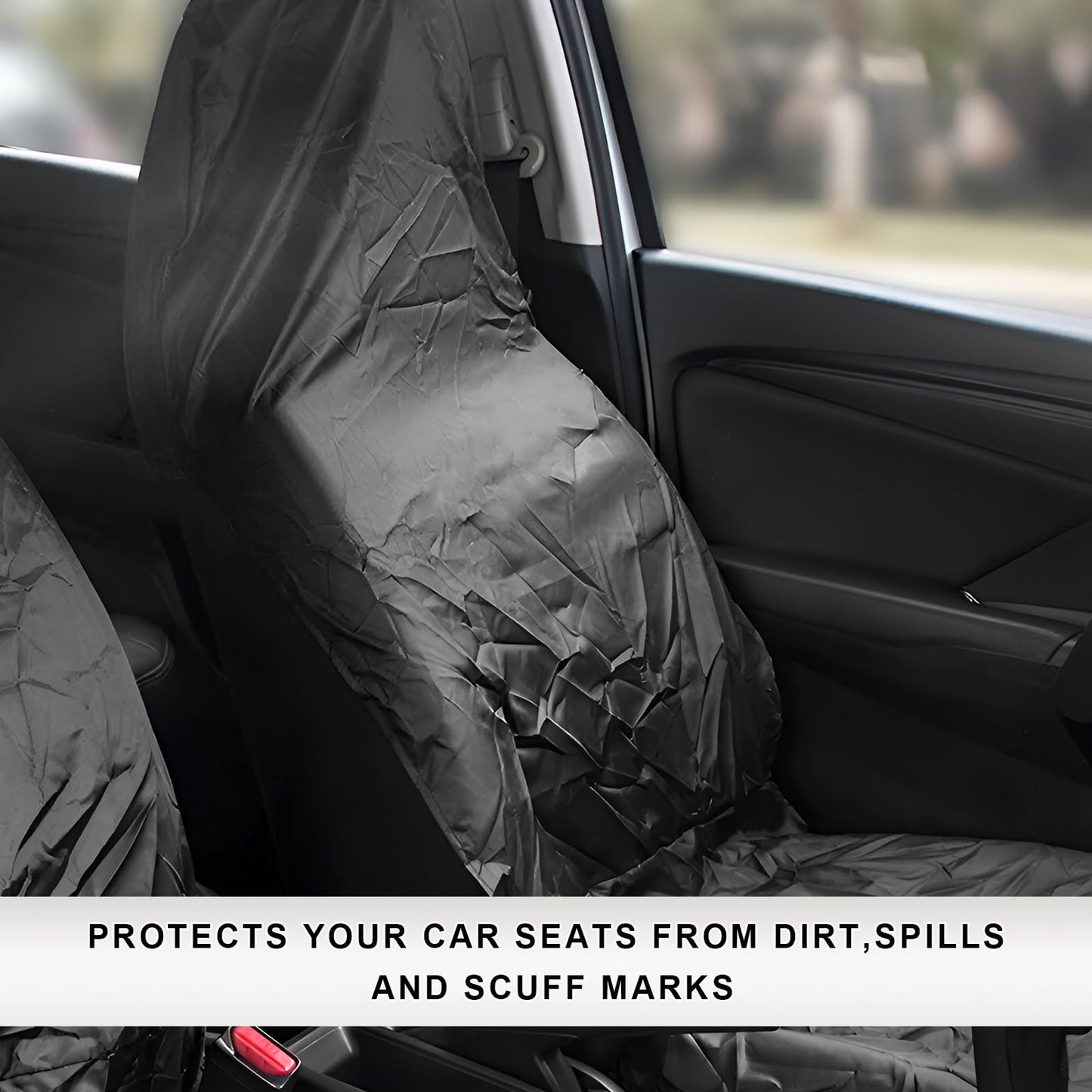 JNXIJ 2PCS Car Seat Cover Protector, Waterproof Sweatproof Auto Protective Front Seat Cover, Universal Washable Vehicle Bucket Seats Protector for Gym Workout Running Swimming Hiking