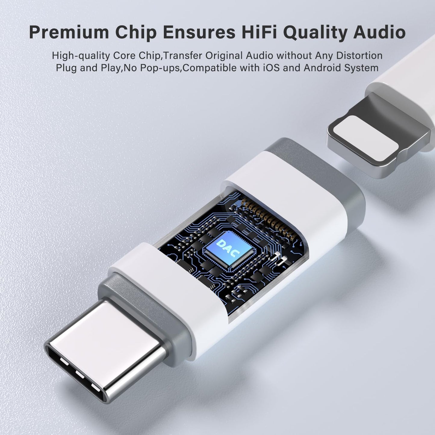 Mxcudu 16/16Pro/15/15Pro, 6/5, S24(Audio USB C to Lightning Audio Adapter, USB C Male to Female Lightning Headphone