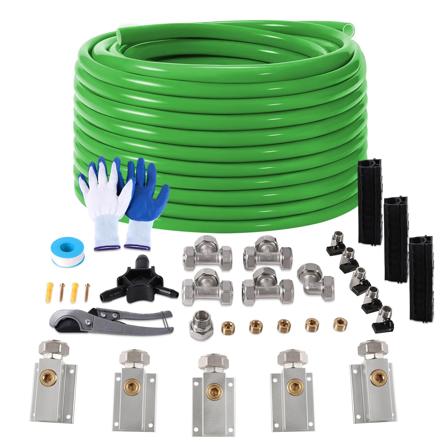 Shop Air Line Kit 3/4" × 200'&300' HDPE-Aluminum-HDPE Air Tubing, Compressed Air Line Kit for Air Compressor Accessories, Leak Proof& Easy to Install Air Compressor Kit