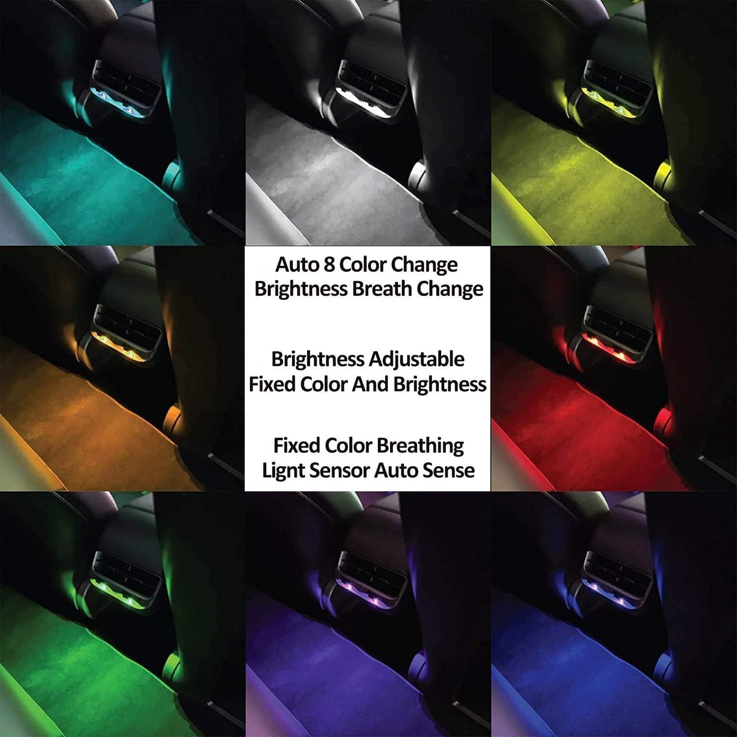 AOZITA 8 5V) 2) Mini USB LED RGB Light Brightness Adjustable Color Changeable for Car, Laptop, Keyboard. Atmosphere