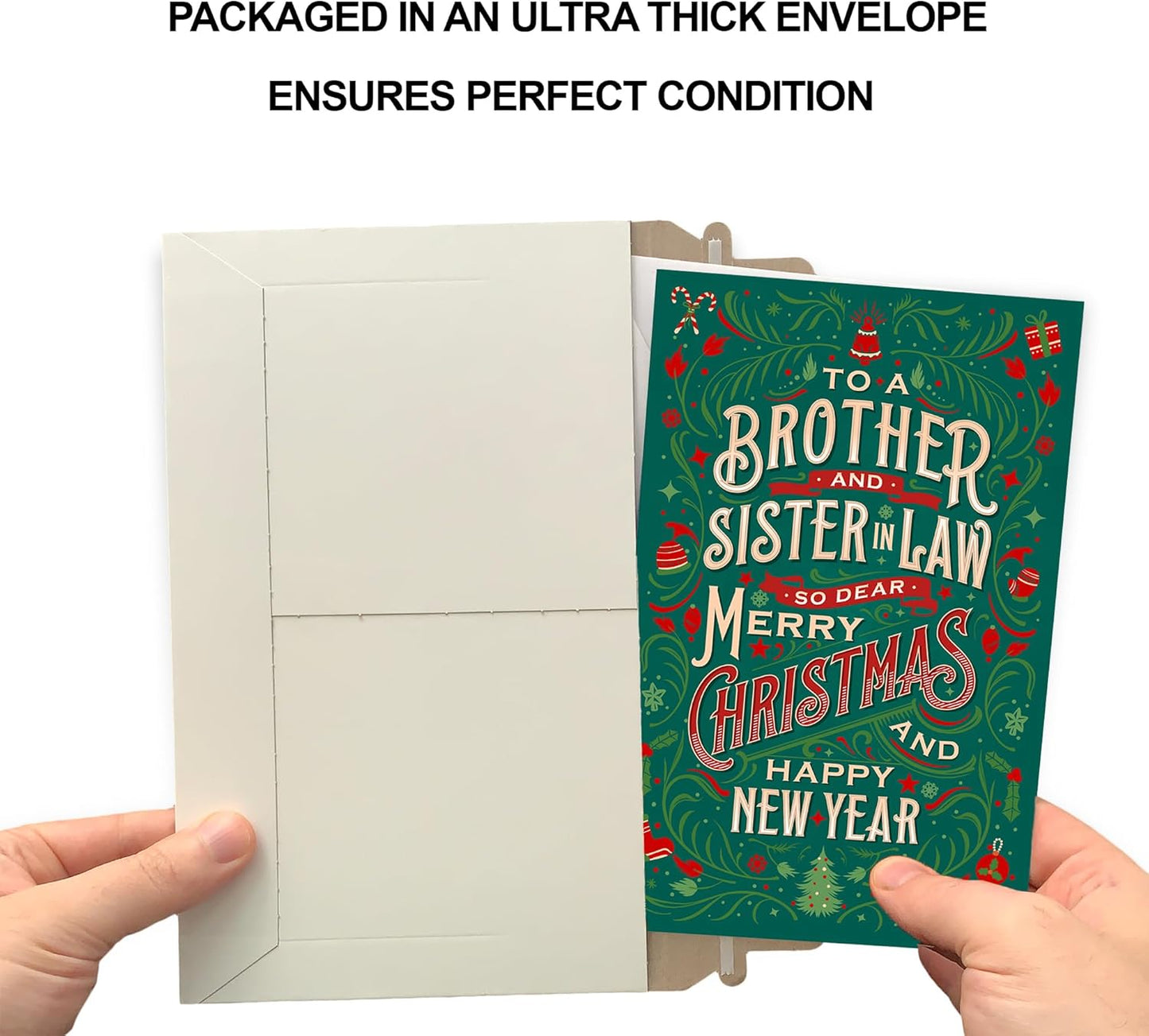 Prime Greetings Christmas Card for Brother and Sister-In-Law - Eco-Friendly Thick Card Stock, 5in x 7.75in