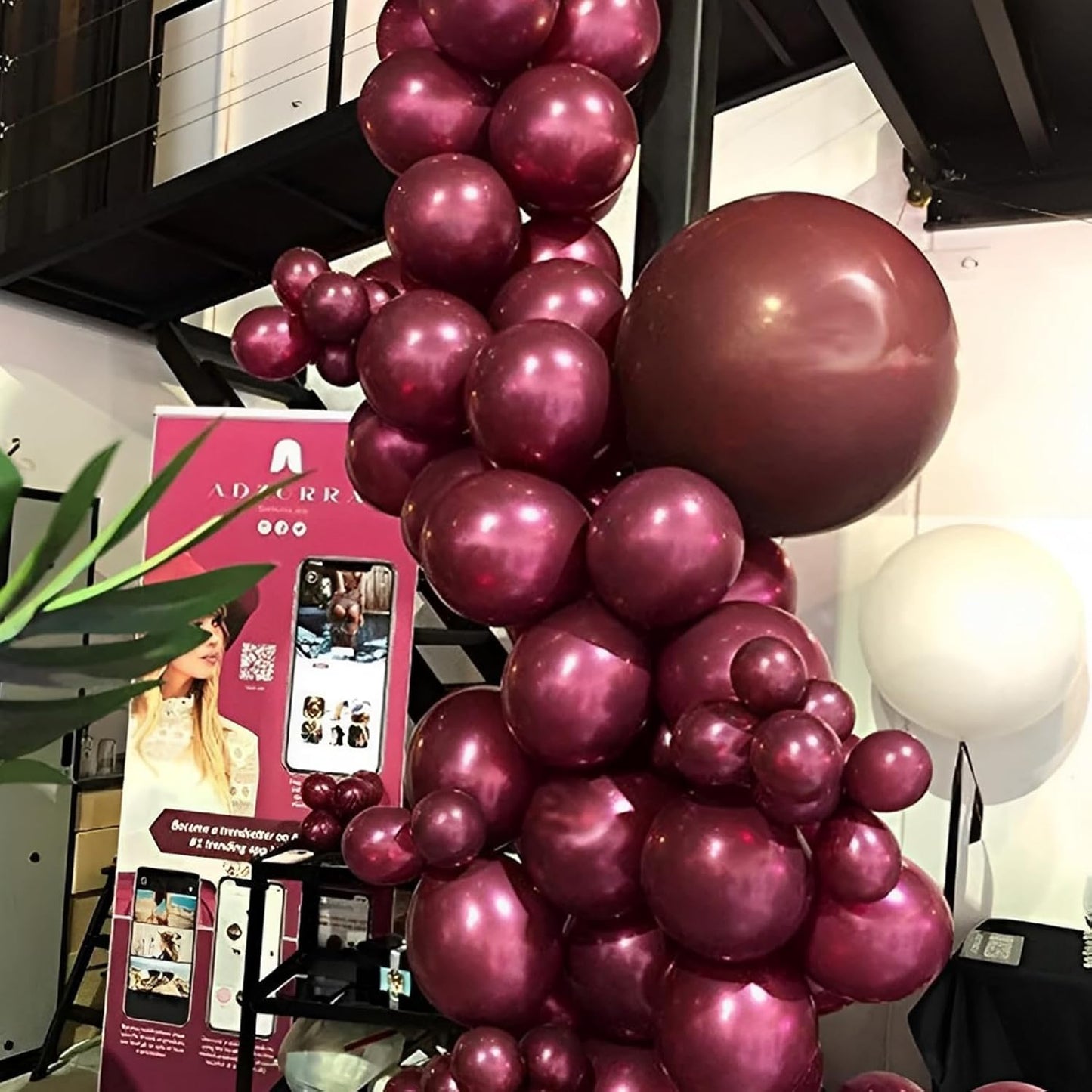 Voircoloria Burgundy Balloons - 110pcs 12-Inch Maroon Latex for Weddings, Birthdays & Celebrations