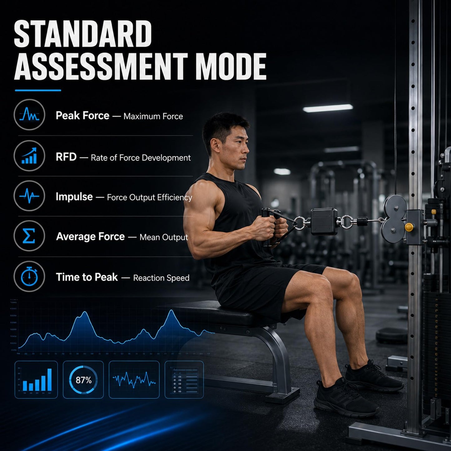 Isometric Strength Tester, 500kg Muscle Strength Tester with App Data Tracking & Export, Grip Strength & Forearm Trainer for Pull, Push, Endurance, Stability & Power Testing