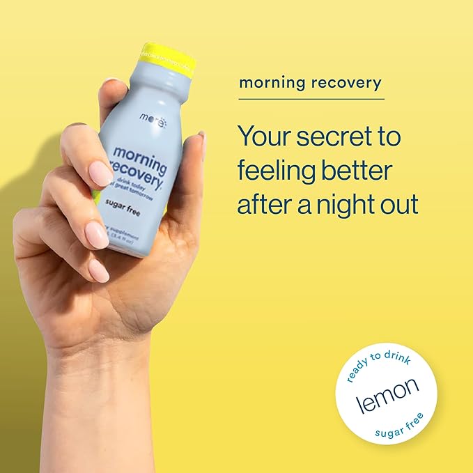 Morning Recovery Electrolyte, Milk Thistle Drink Proprietary Formulation to Hydrate While Drinking, Highly Soluble Liquid DHM, Non GMO, Vegan, Gluten-Free, Sugar-Free Lemon, Pack of 24