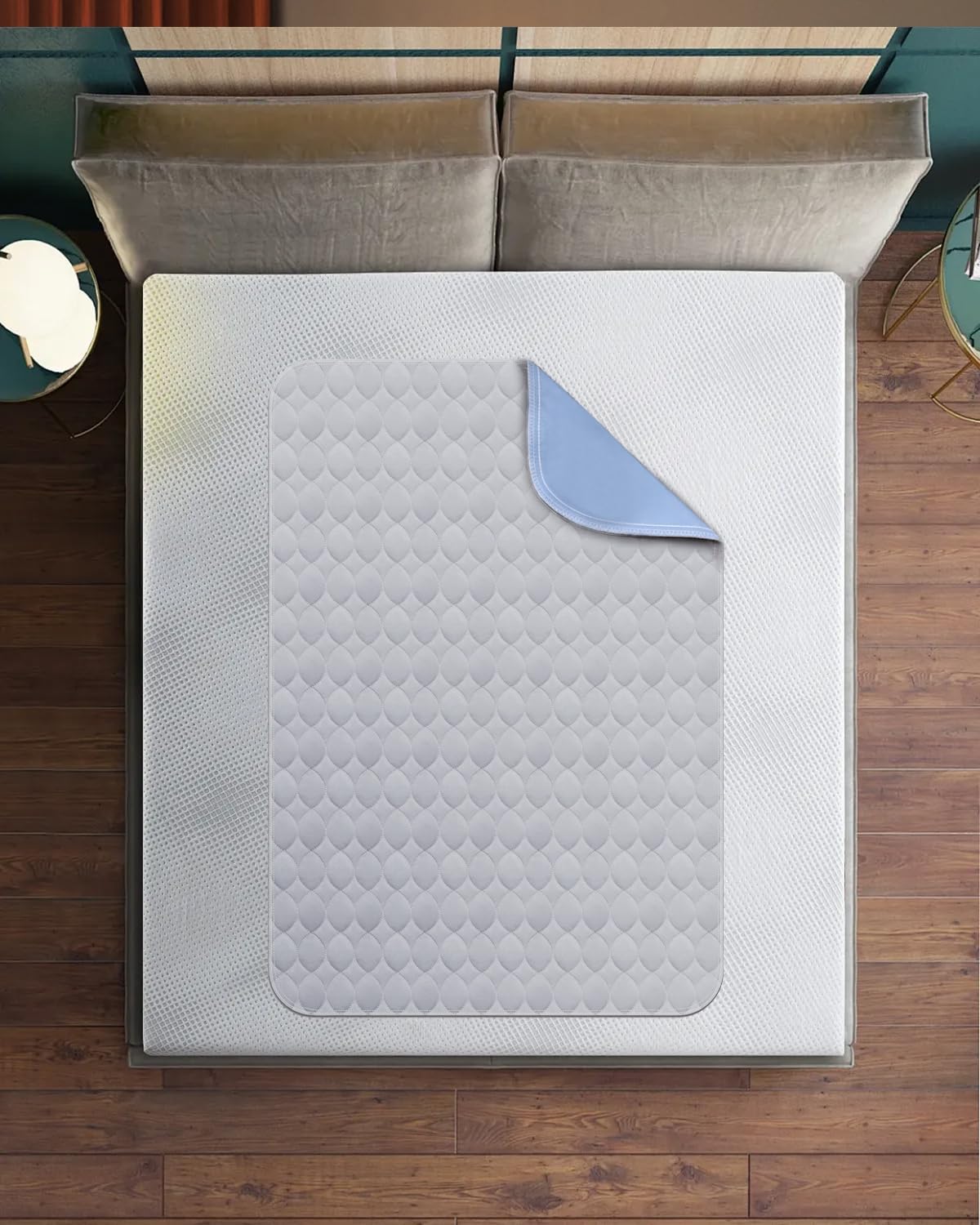 Skiennix Washable Bed Pads - Waterproof Incontinence Underpads | 34" x 36" | 4 Pack, Grey
