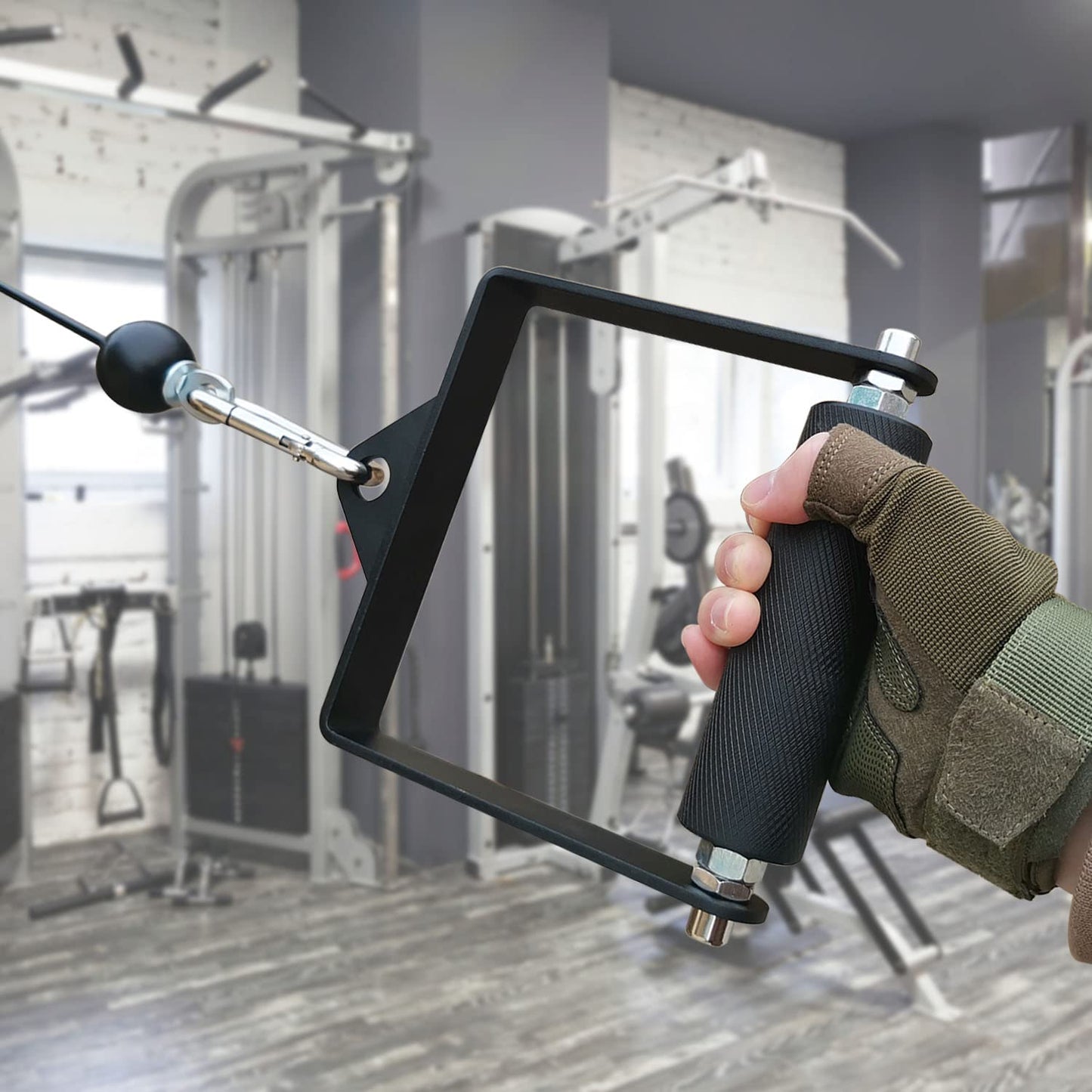 MARSAFIT Gym Fitness LAT Pulldown Attachments, Fat Arm Wrestling Exercise D Handle Cable Attachment, Arm Lifting Deadlift Handle Grip for Finger Wrist Strength