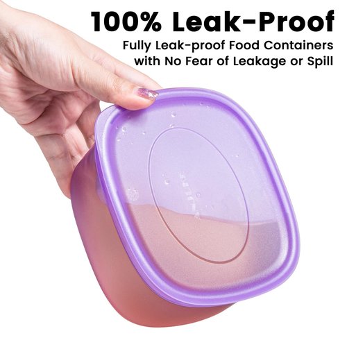 ANJUKE 7-Piece Meal Prep Containers — 3.75-Cup Reusable Airtight Plastic Food Storage Containers with Lids, BPA-Free, Microwave/Freezer/Fridge Safe, Stackable Lunch & Leftovers Organizer(900ml)