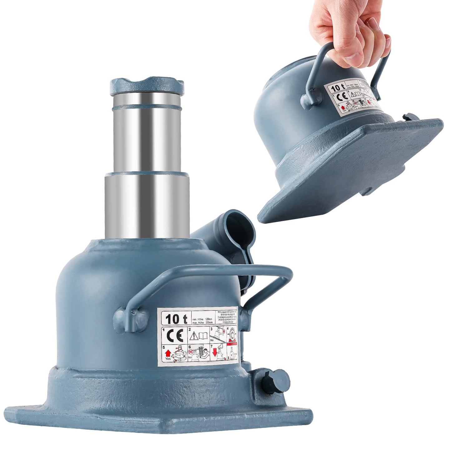 BAOSHISHAN Double Ram Bottle Jack Hydraulic Welded Jack Truck Jack 10 Ton (Low Profile)