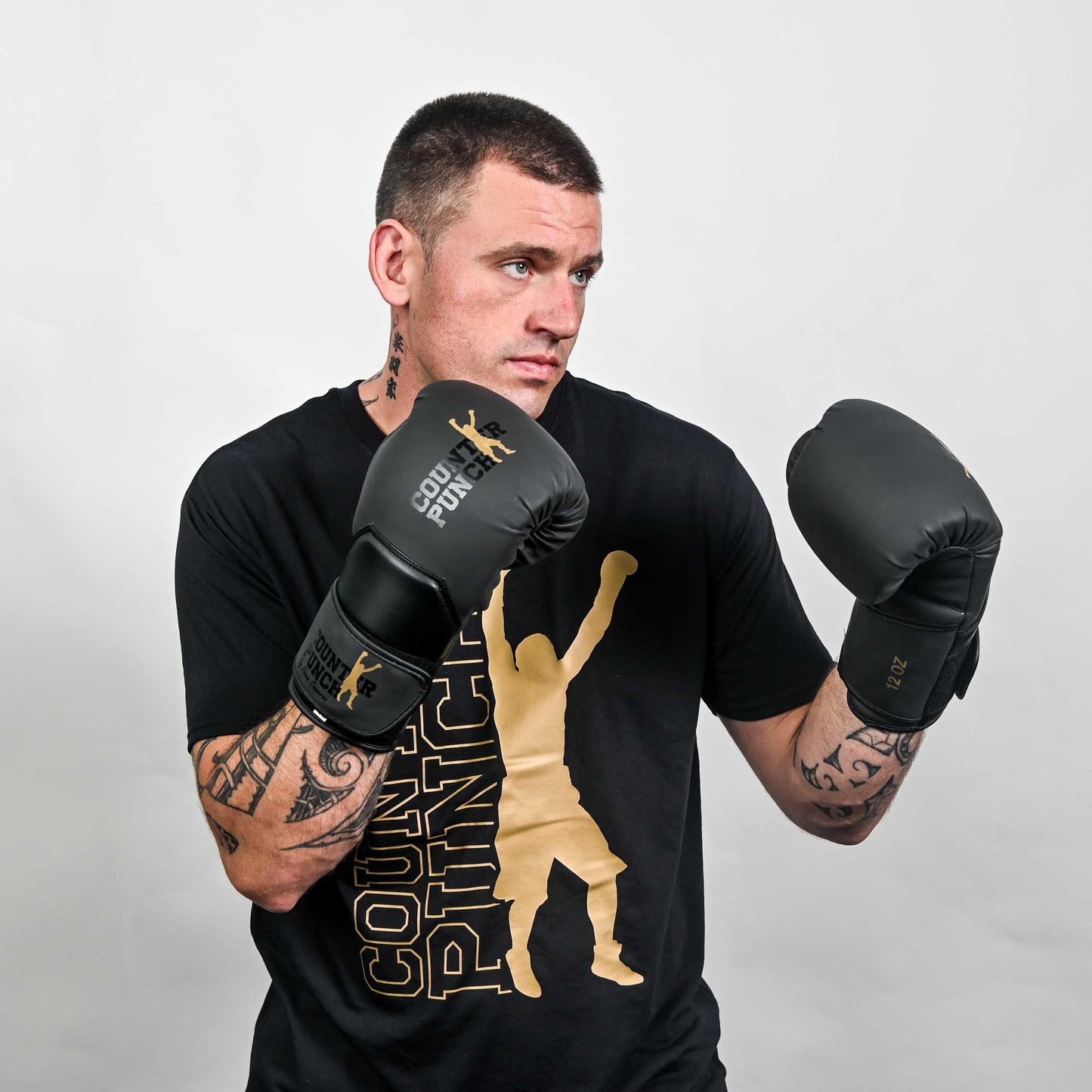 Counterpunch by Shane Cameron Boxing Gloves - Training & Sparring - Synthetic Leather - Black (16oz)