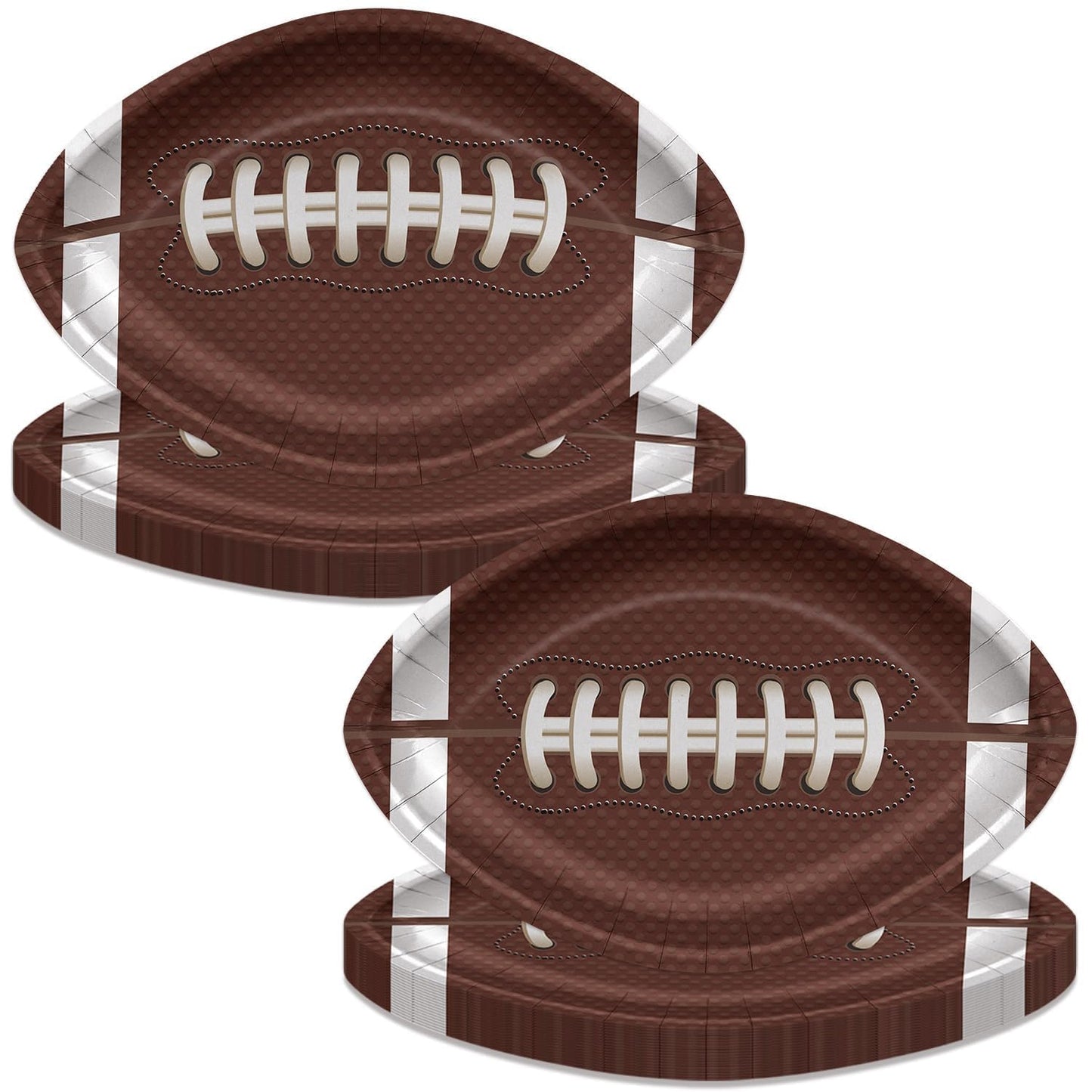 PIXHOTUL 40 Pcs Football Shaped Plates, Football Party Decorations Football Party Plates Football Disposable Paper Plates for Kids Men Football Birthday Party Tailgate Party Football Game Day (40)