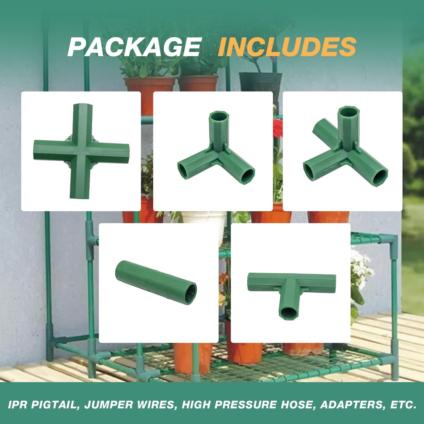 LIDSCURA 20PCS 16mm Gardening Frame Joints Pole Connector Straight Plastic Greenhouse Frame Connector