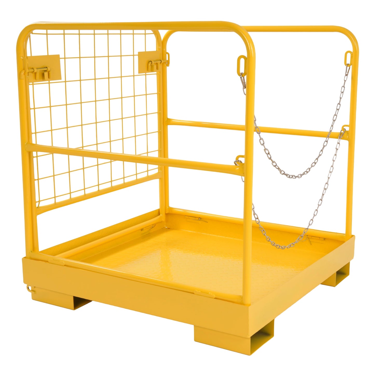 KUAFU Heavy Duty Steel Forklift Safety Cage - 36x36 Foldable Work Platform, 1200 LBS Load Capacity