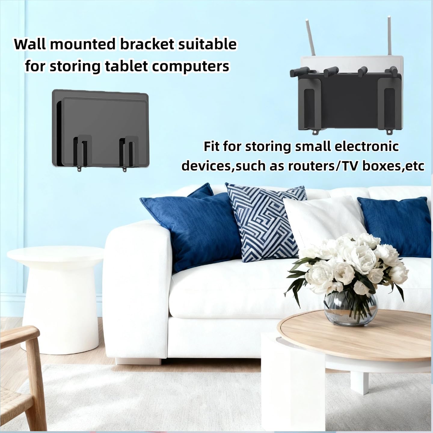 RUDDLIN Multi Functional Wall Mount Bracket, Suitable for laptops, Tablets, Keyboards, routers,TV Boxes,Phones, etc.
