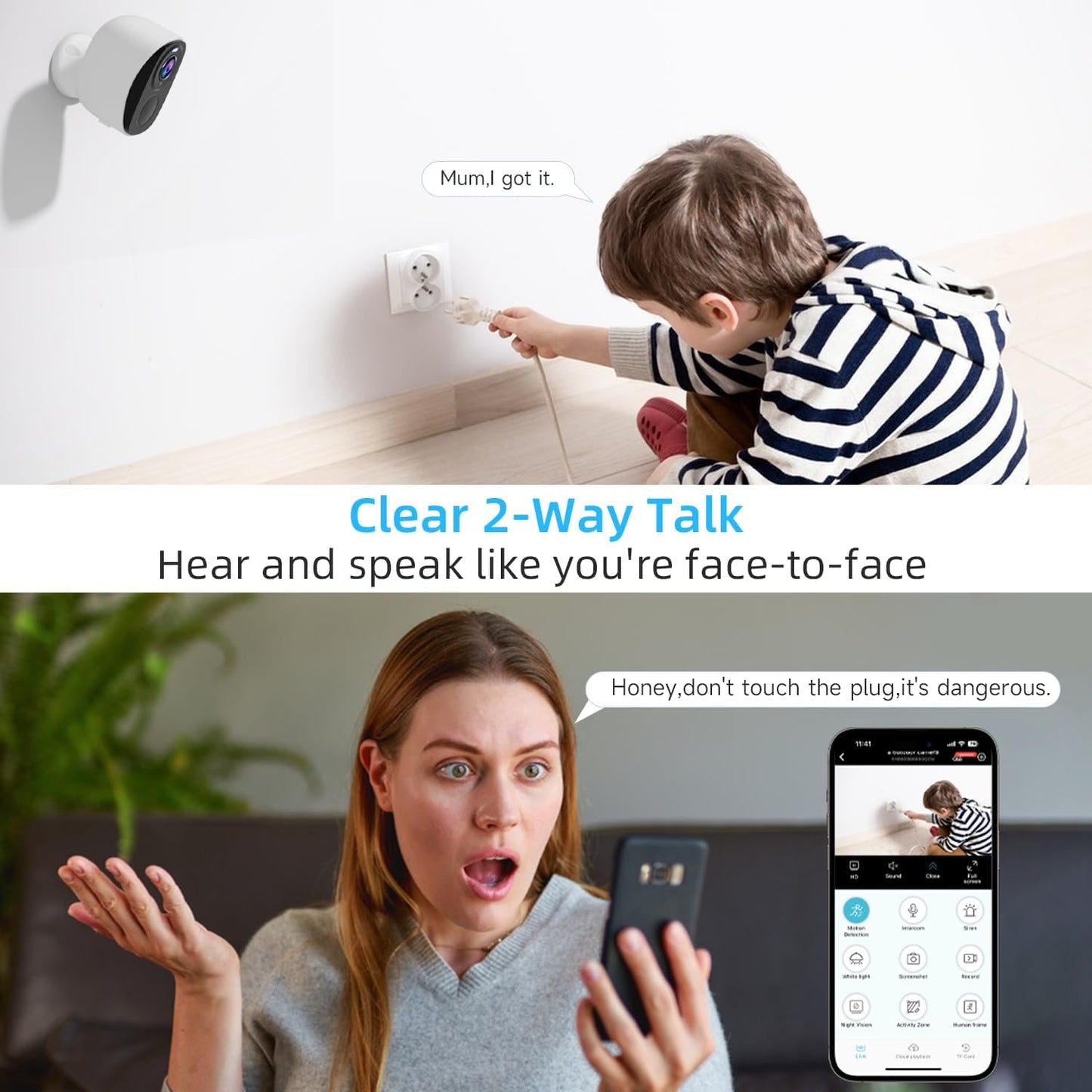Rraycom 5G/2.4GHz Outdoor,2K Vision,2-Way Talk,IP65, WiFi Security Cameras Wireless Battery Home Security Camera