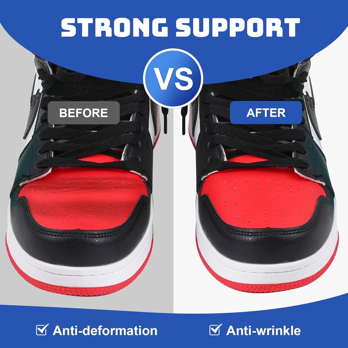 Skiennix Crease Protectors for Sneakers - Prevent Creases for Air Force, Jordan, Dunk Low | Men's 7-13, Women's 5-9