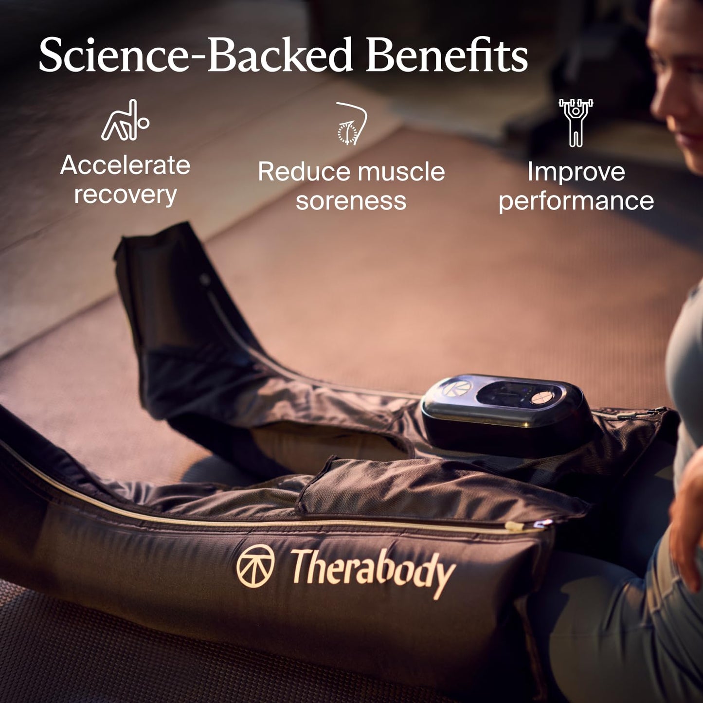 Therabody JetBoots Prime Wireless Compression Boots Leg Massager Recovery | Pneumatic Leg Compression for Circulation & Pain Relief, FDA Cleared, 4 Pressure Levels | Long, +37in Leg Length