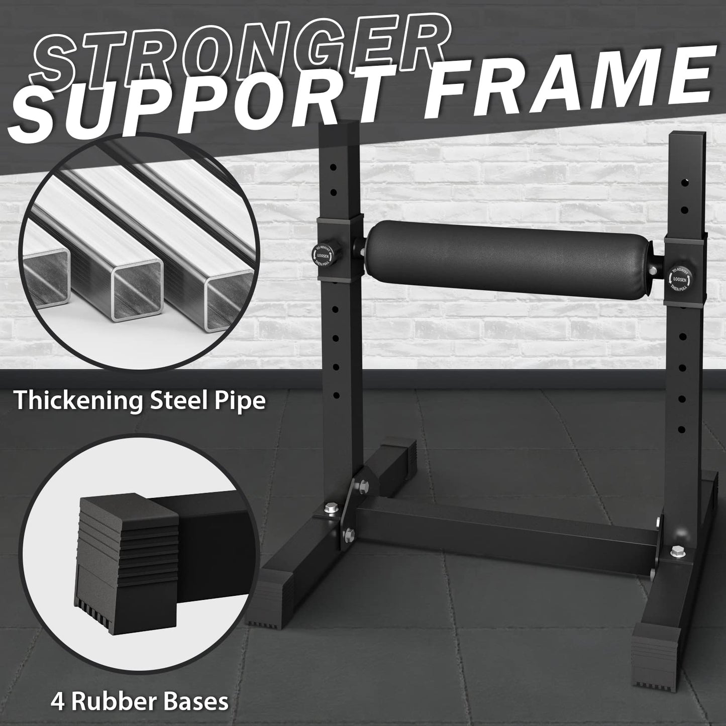 GMWD Bulgarian Split Squat Stand, One Leg Squat Roller, Single Leg Squat Stand, Lower Body Specialty Machine, Black