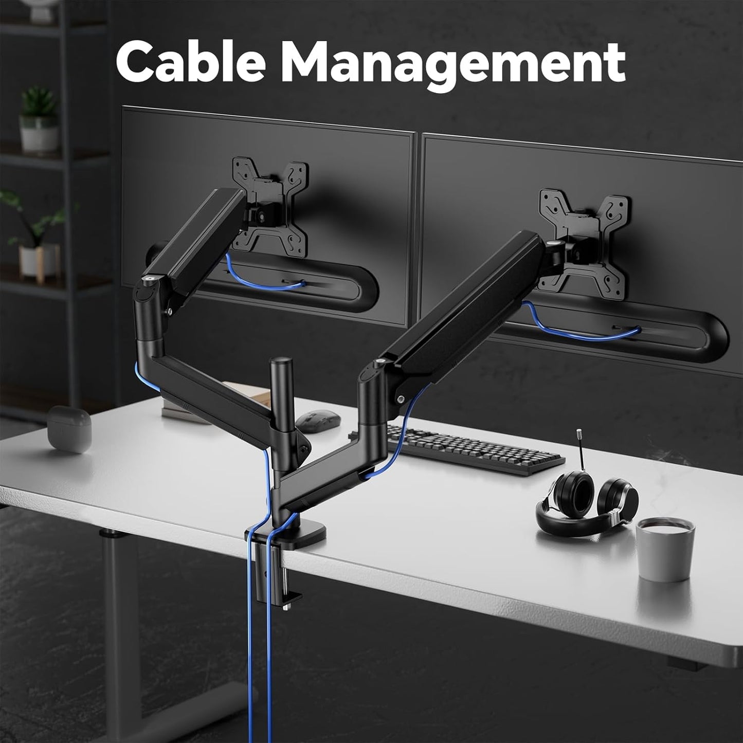 Simple Trending 17-27 inch 2 20 lbs, Dual Monitor Stand for Computer Screens, Computer Stand, Adjustable Stand