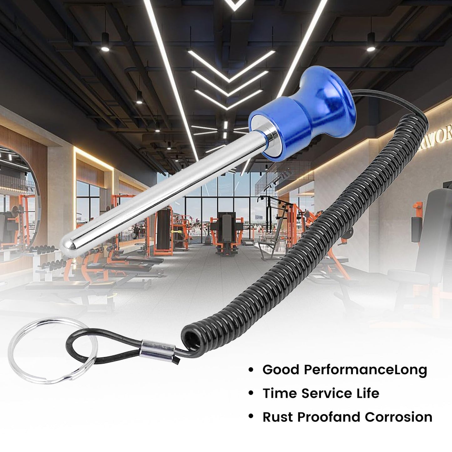 Weight Stack Pin,Universal Magnetic Weight Pin with Pull Rope Strength Training Equipment for Commercial Gym or Home Gym | Pin Insert | Heavy Duty | Health Club Grade Steel Gym Accessories (Blue)