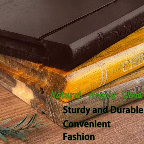 Cutting Board Book Set with Stand for Kitchen 3-Piece Acacia Wood Cutting Board Set That Looks Like Books for Vegetables, Cheese, Bread & Meat, Decorative Chopping Board Gift Set