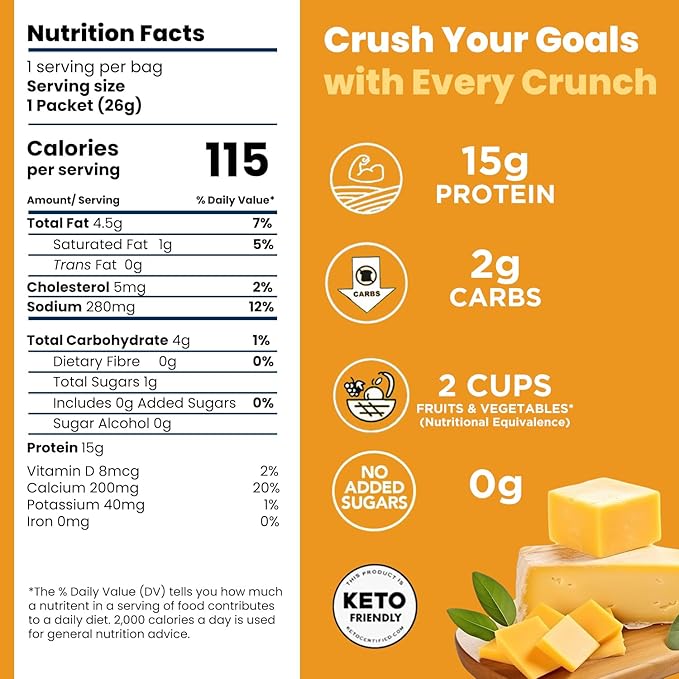 Schoolyard Keto Snacks - Cheddar Cheese - 15g Protein Puffs, Low Carb, Low Sugar - Gluten Free, Healthy & Diabetic Friendly, High Protein, Low Calorie snacks for Kids & Adults, USA Made, 12 Pack
