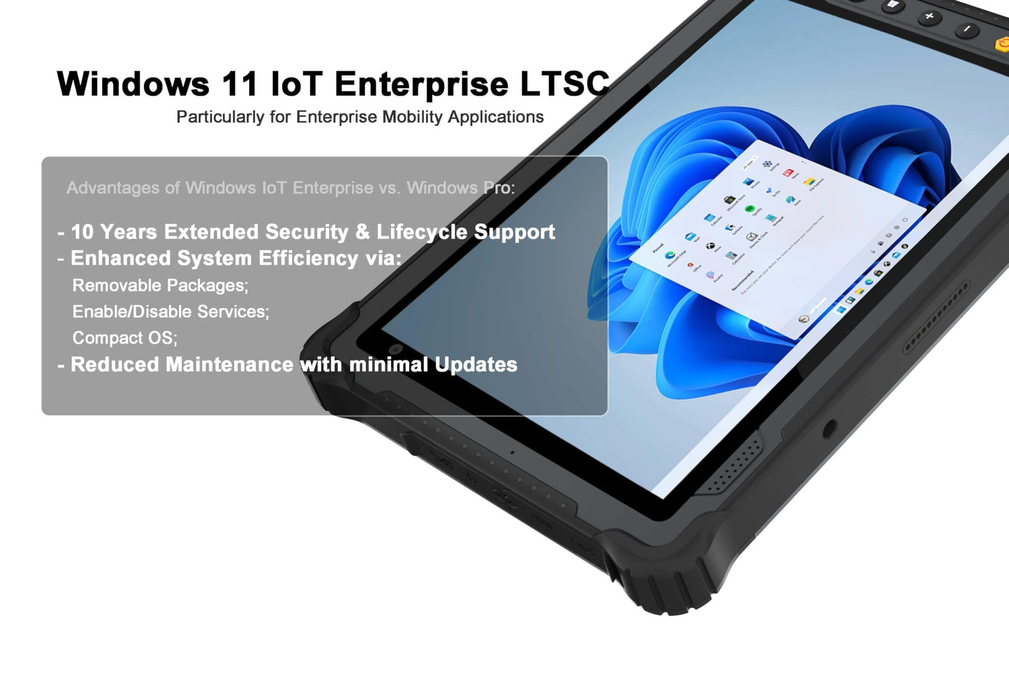 Vanquisher 2024Q4 Launched Rugged Tablet PC Windows 11 IOT Enterprise, New GEN CPU | 8" 1200 * 1920 HD Screen | 8GB RAM + 128GB ROM | Upgraded Wi-Fi 6 Technology | for Enterprise Mobile Field Work